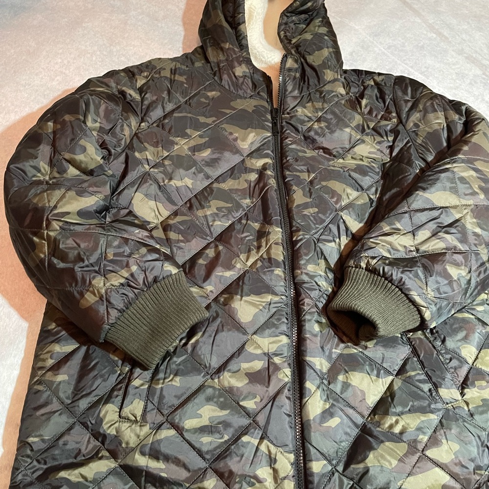Camo/Faux Fur coat